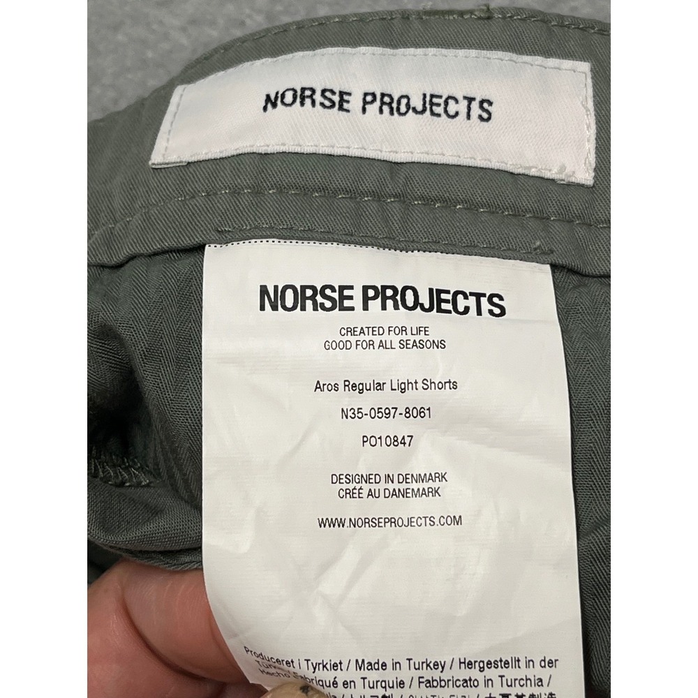 Norse Projects Aros Regular Light Shorts Mens 30 Olive Green N35-0597-8061